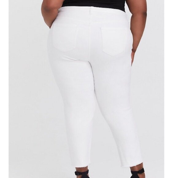 NWOT Torrid High-Rise Straight Jeans - Classic Denim White, Size 18R - Picture 2 of 8